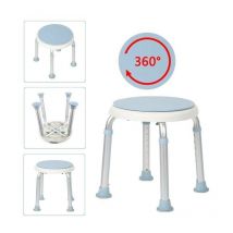 Skecten - Tabouret de Douche, Tabouret de Bain Pivotant à 360°, Réglable en Hauteur sur 6 Niveaux, pour Les Personnes Handicapées, Agées et