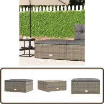 Vidaxl - Tabouret de jardin avec coussin gris résine tressée - Pouf De Jardin - Mobilier De Jardin - Chaise De Jardin - Fauteuil De Jardin - Résine