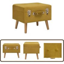Tabouret de rangement 40 cm Jaune moutarde Velours - Tabouret Coffre - Tabouret Rangements - Tabouret Tissu - Tabouret Velours - Meuble Rangement