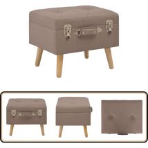 Tabouret de rangement 40 cm Marron Tissu - Tabouret Coffre - Tabouret Rangements - Tabouret Salon - Chaise Tiroir - Meuble Rangement