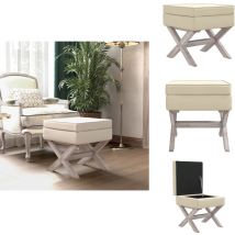 Tabouret de rangement 45x45x49 cm lin - Banc Coffre - Tabouret Rangement - Mobilier Salle à Manger - Chaise Storage - Pouf Ottoman