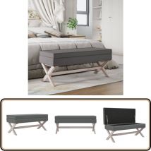 Tabouret de rangement Gris foncé 110x45x49 cm Tissu - Banc Coffre - Tabouret Rangement - Mobilier Salle à Manger - Chaise Storage - Pouf Ottoman