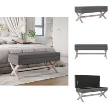 Tabouret de rangement Gris foncé 110x45x49 cm Tissu - Banc Coffre - Tabouret Rangement - Mobilier Salle à Manger - Chaise Storage - Pouf Ottoman