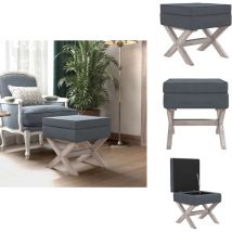 Tabouret de rangement Gris foncé 45x45x49 cm Velours - Tabouret De Rangement - Tabouret Coffre - Banc Ottoman - Mobilier De Salon - Chaise Pouf