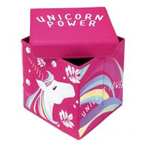 Tabouret de rangement cube licorne - Unicorn Power