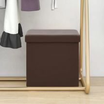 Tabouret de rangement pliable Marron pvc Vidaxl