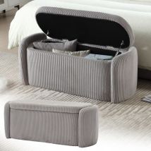 Tabouret de rangement simple et moderne, tabouret de chevet en velours rayé, expérience d'assise confortable, adapté au salon, à l'entrée, à la