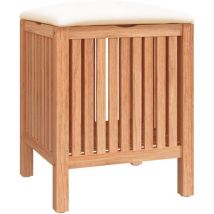 Lafomukea - Tabouret de salle de bain 40,5x40x52 cm Bois massif de noyer
