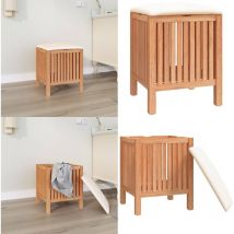 Tabouret de salle de bain 40,5x40x52 cm Bois massif de noyer - tabouret de salle de bain - tabourets de salle de bain - Home & Living - Brun