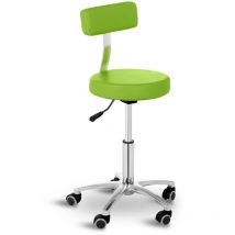 Physa - Tabouret à roulettes avec dossier - 445 - 580 mm - 150 kg - Vert