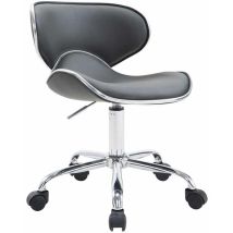 Eco eco tabouret de chaise de chaise en cuir avec roues hauteur réglable différentes couleurs Couleur : Gris