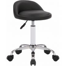 Tabouret de travail Teramo en similicuir Noir