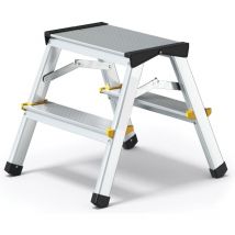 Tabouret échelle aluminium 2 marches 2x2 double montée 125 kg
