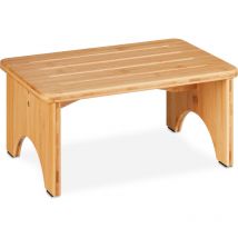 Tabouret en bambou, pour salle de bain, cuisine, salon, HxLxP : 17,5 x 39 x 25 cm, marchepied, nature - Relaxdays