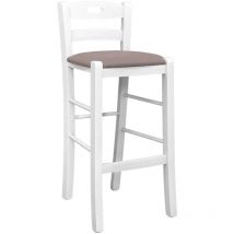 Okaffarefatto - Tabouret en bois blanc avec trou dans le dossier h66 siège écopelle