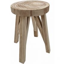 Tabouret en bois massif naturel - env. 40 x 28 cm - supporte jusqu'à 120 kg