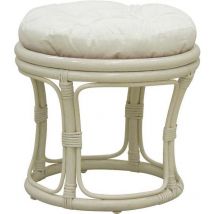 Tabouret en rotin avec coussin Uni
