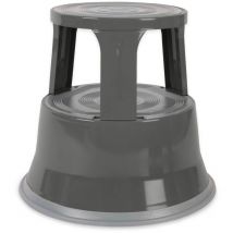 Floordirekt - Marchepied à roulettes Pied éléphant Certifié tüv + gs Acier Gris