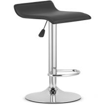 Tabouret FORT - éco-cuir noir / base chromée