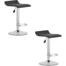 Tabouret FORT - éco-cuir noir / piètement chromé x 2