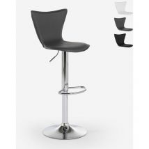 Tabouret de bar cuisine pivotant élégant design moderne réglable Folks - Gris