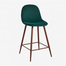 Tabouret haut en velours Glamm Sklum 65 cm Vert Jungle Bois foncé
