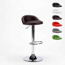 Superstool - Tabouret haut de bar et cuisine en similicuir chromé Baltimora - Marron