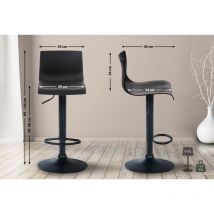 Tabouret Hoover en polypropylène et métal noir, métal noir mat