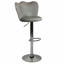 Tabouret intérieur réglable à hauteur avec structure métallique et siège de velours de rêve Tan - Tan