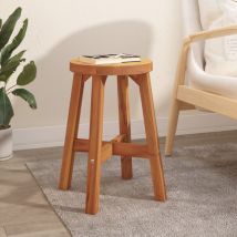 Tabouret Marron 38x38x45 cm Bois d'acacia solide - The Living Store - Brun