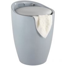 Tabouret salle de bain Wenko Candy gris abs avec rangement pouf salle de bain design banc salle de bain siège de salle de bain tabouret à linge