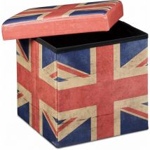 Helloshop26 - Tabouret pliant coffre de rangement banc pliable 38 x 38 cm