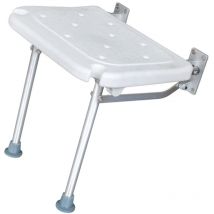 Owsoo - Tabouret pliant mural de salle de bains, tabouret de bain sans barrière, tabouret pliant vers le haut à 90 degrés, tabouret de salle de bains