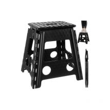 Tabouret pliant noir et blanc, 39 cm