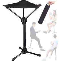 Tabouret pliant télescopique réglable – Siège trépied léger pour la pêche et le camping – Chaise portable à pied unique avec réglage en hauteur