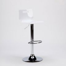 Tabouret haut bar et cuisine en acier chromé design industriel San José Design - Blanc