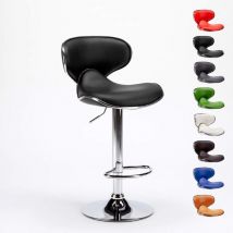 Superstool - Tabouret de cuisine et bar design moderne pivotant chromé Amarillo - Noir