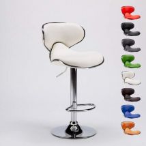 Superstool - Tabouret de cuisine et bar design moderne pivotant chromé Amarillo - Blanc