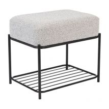 Drawer - Tabouret design, Tabouret rectangulaire Milou en tissu gris Noir en Fabric, boite a design
