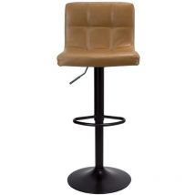 Iperbriko - Tabouret réglable couleur rouille avec pieds noirs mats