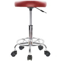 Tabouret réglable en Hauteur Rotatif Tabouret de Bar Tabouret de Travail en Cuir synthétique Tabouret de Bureau Tabouret de Pratique Rouge