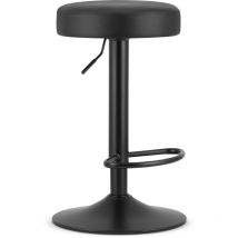 Tabouret ROJST - éco-cuir noir / base noire