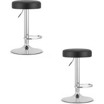 Tabouret ROJST - éco-cuir noir / piètement chromé x 2