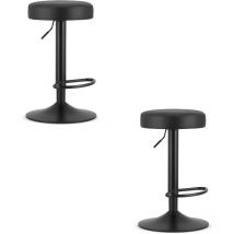 Tabouret ROJST - éco-cuir noir / piètement noir x 2