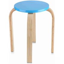 Tabouret Rond en Bois bentwood empilable avec des Couleurs Bonbons Tabouret de Table antidérapant pour la Maison, Le Bureau, la Salle à Manger, la
