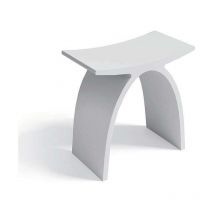 Ambra - Tabouret salle de bain blanc en Solid surface - Osaka