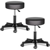 Tabouret Siège Réglable en hauteur Pivotable 360° Plusieurs couleurs au choix Set de 2 noir