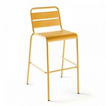Chaise haute en métal jaune - Palavas