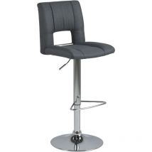 Tabouret Sylvia, gris foncé/métal chromé