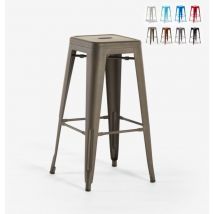 tabouret de bar design industriel en acier et métal steel up - Bronze